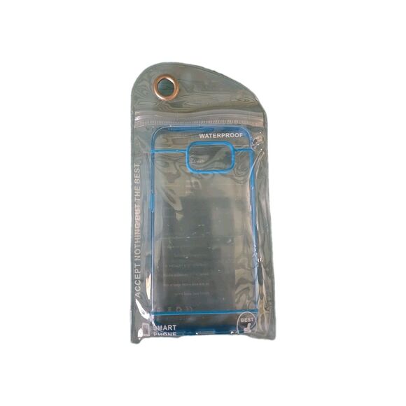 Protective Cover For Samsung Galaxy S6 Edge - Clear Blue Rim New Sealed - Picture 1 of 6